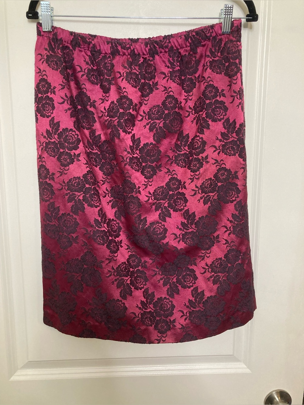 Vintage Dark Romance Whimsigoth Skirt Magenta Jacquard Gothic Victorian Size 8